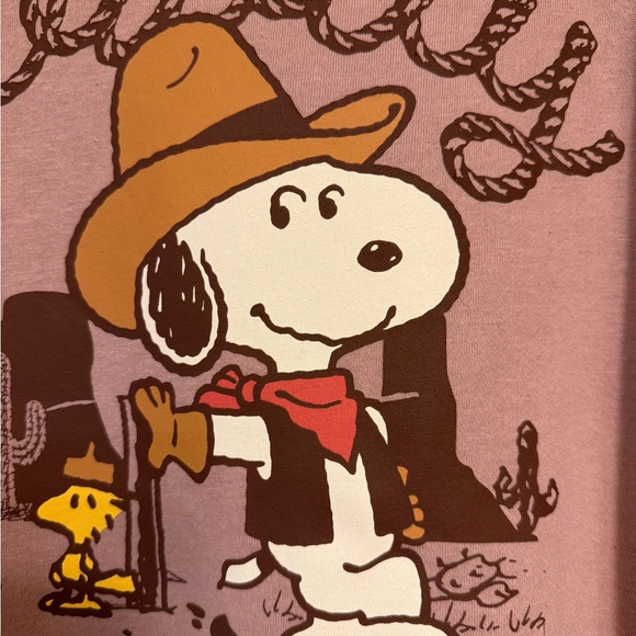 Gap Peanuts Western Look Howdy Oversized Graphic Sweatshirt Size XL - Picture 4 of 7